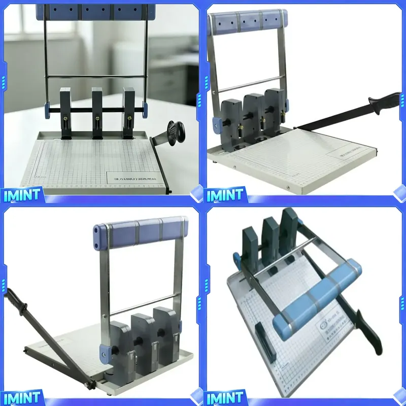 Paper Punch 3 Hole - WD-XD-250 マニュアル3穴パンチ＆カッティングマシン 両用紙パンチカッター 25mm厚 オフィス製本機器