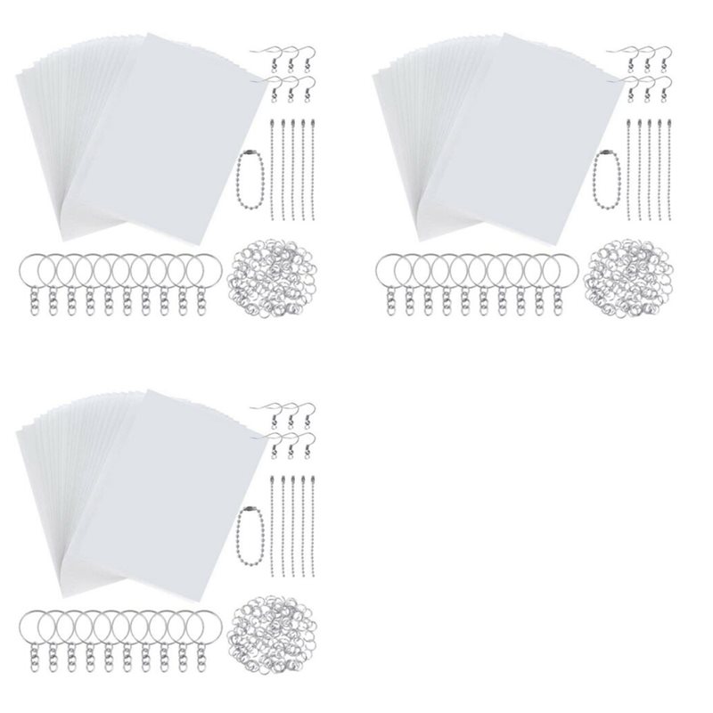 Paper Punch 3 Hole - 3 セットシュリンキーアート紙熱収縮シートプラスチックキット穴パンチキーホルダー鉛筆 DIY 描画アート用品