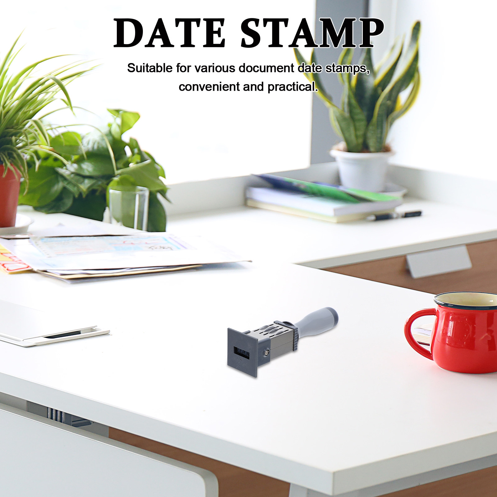 Self Inking Stamp - ミニ自動印字日付スタンパー ポータブルローリング日付マーキングツール コンパクトな手持ちスタンプ ラベル、カード、書類、ビジネス用