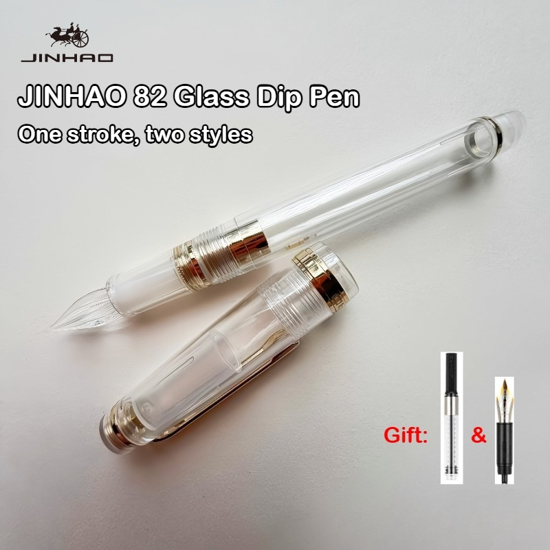 Fountain Pen Ink - JINHAO 82 ガラスディップペン ワンストローク ツースタイル 万年筆ペン先インクコンバーター付き