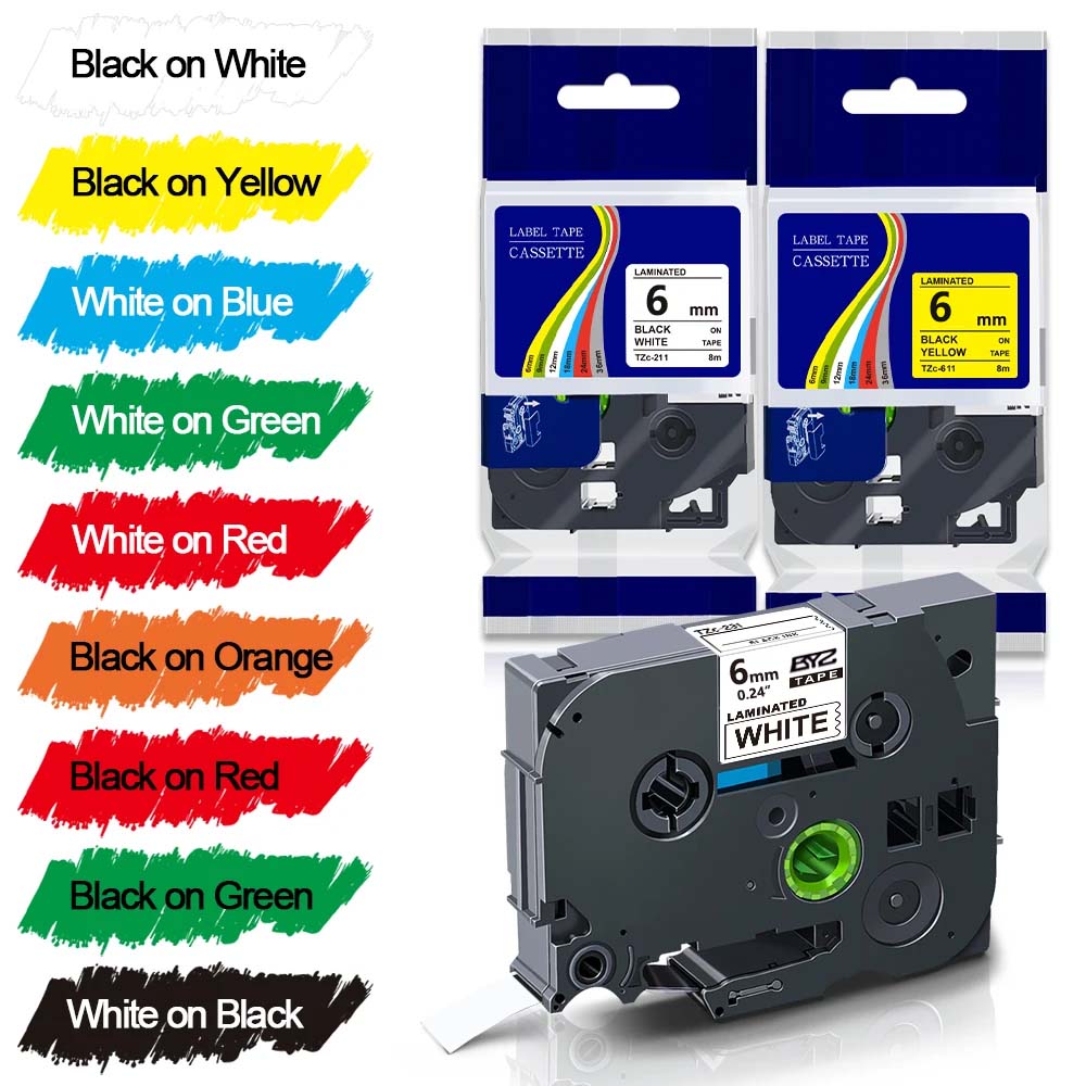 Label Printer Tape - 1パック TZe211 Ptouch 6mm/0.24インチ TZ テープ