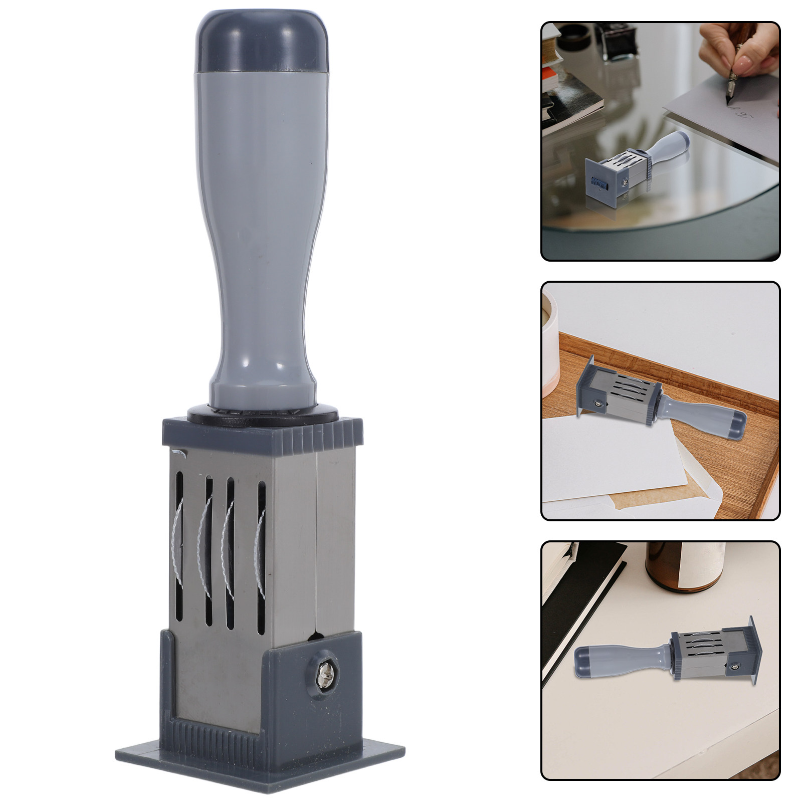 Self Inking Stamp - 携帯用ハンドヘルド日付スタンプ、自動インク補充式ローリング日付スタンパー、ミニコンパクトドキュメントカードラベルスタンプ、オフィス、学校、家庭用