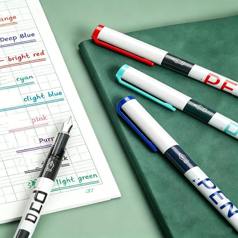 Fountain Pen Ink - 大容量使い捨て0.38mm液体インク万年筆、多色、リフィルなし、誕生日プレゼント文房具セット