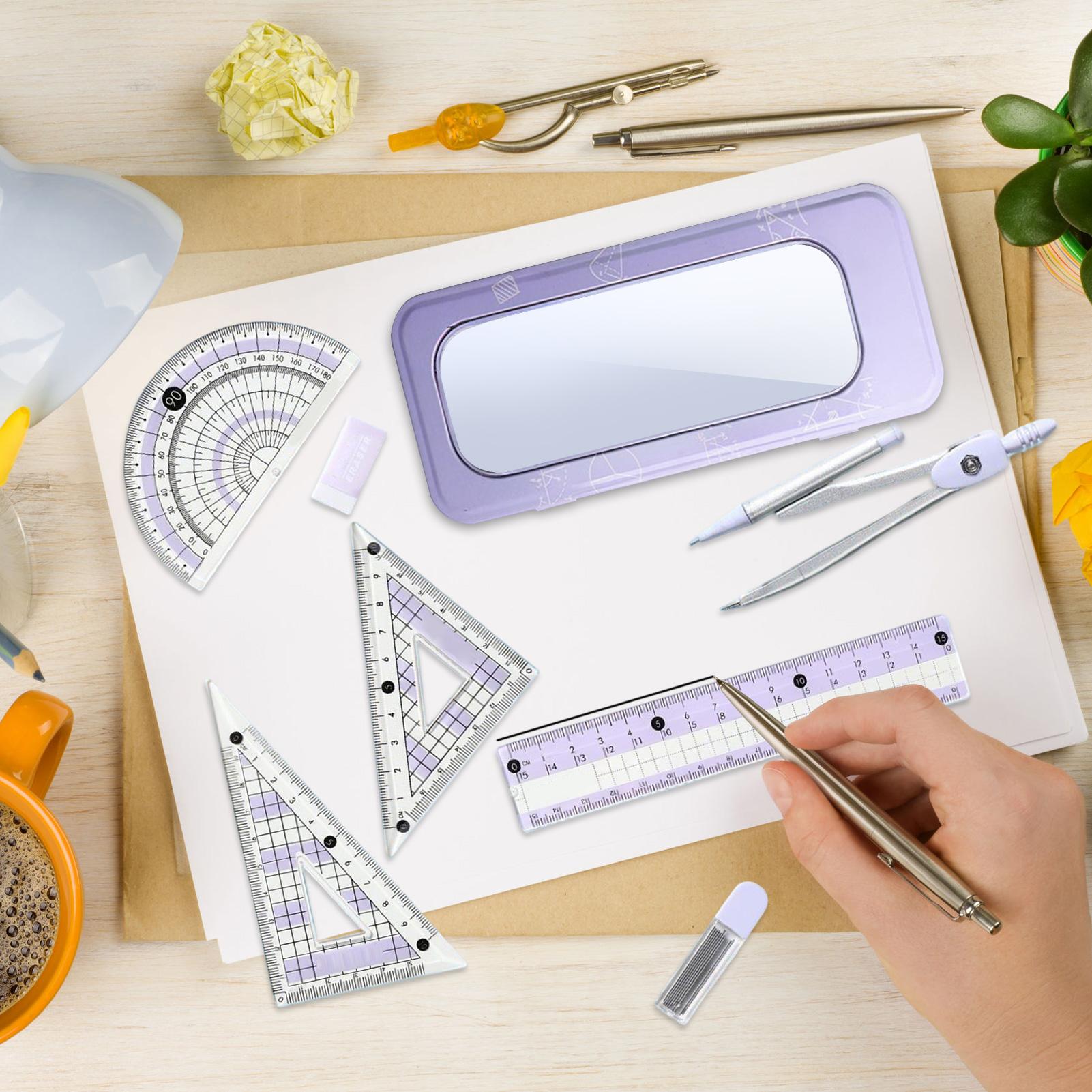 学生用幾何学セット 学校用分度器とコンパス 数学セット 製図 - Compass Geometry Set のレビューと価格