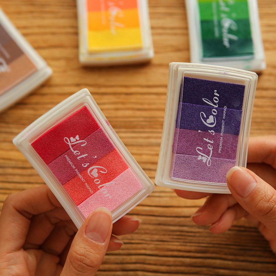 グラデーションカラークラフトインクパッド かわいいマルチカラ - Self Inking Stamp のレビューと価格