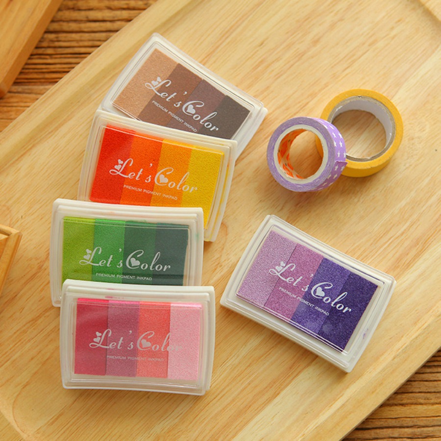 グラデーションカラークラフトインクパッド かわいいマルチカラ - Self Inking Stamp のレビューと価格