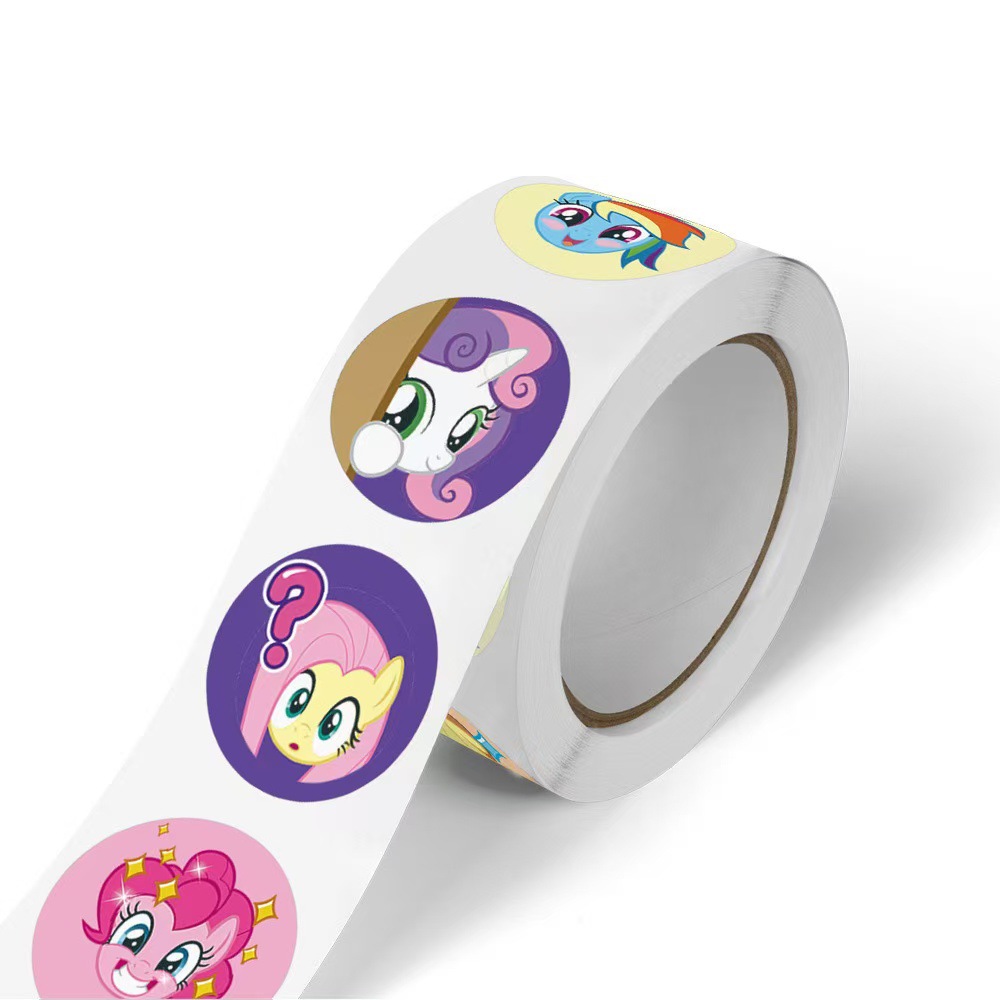 500 個マイリトルポニーラウンドステッカー自己粘着シーリン - Label Printer Tape のレビューと価格