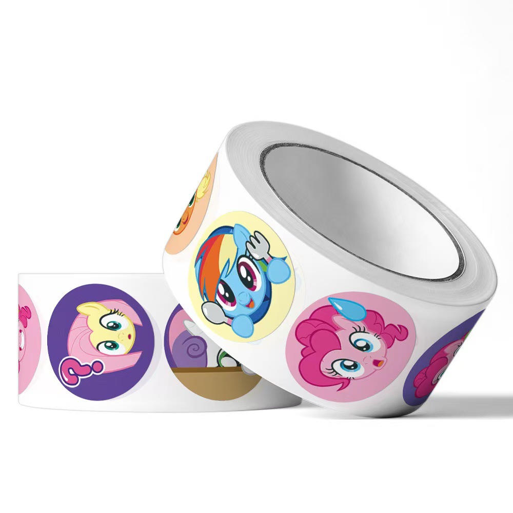 500 個マイリトルポニーラウンドステッカー自己粘着シーリン - Label Printer Tape のレビューと価格