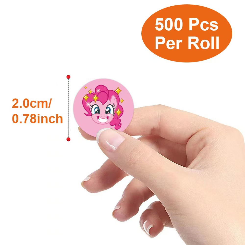 500 個マイリトルポニーラウンドステッカー自己粘着シーリン - Label Printer Tape のレビューと価格