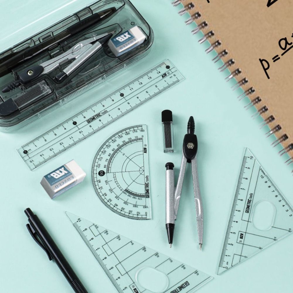 8点セット 多機能製図用コンパス定規キット 精密コンパクト幾 - Compass Geometry Set のレビューと価格