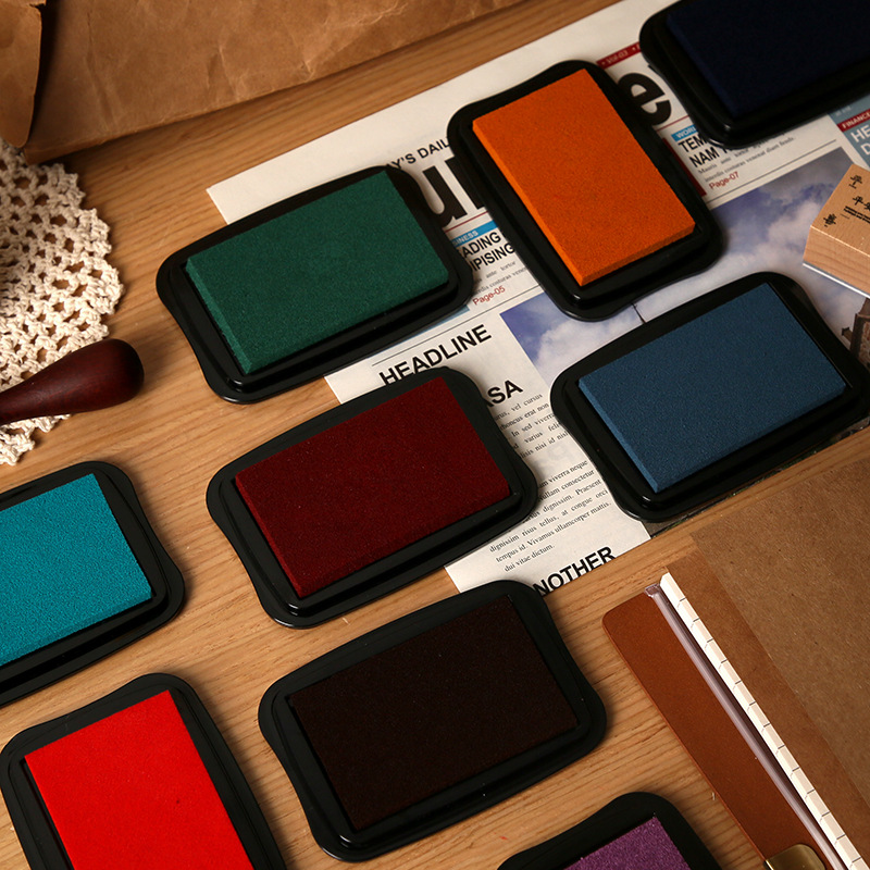 12 色ヴィンテージソリッドカラー大型インクパッドスタンプ  - Self Inking Stamp のレビューと価格