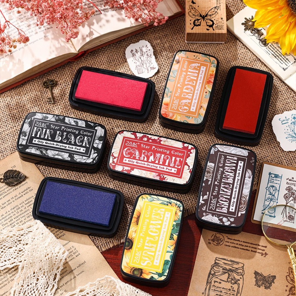 ポータブルカラフルなインクパッド長方形スクールアクセサリーセ - Self Inking Stamp のレビューと価格
