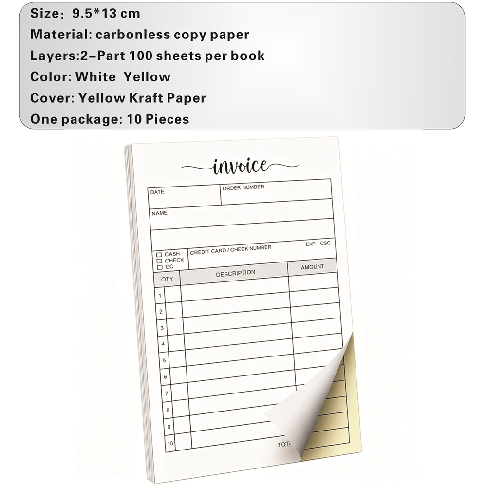 カーボンコピー付き請求書領収書、2枚複写式カーボンレス販売書 - Carbon Copy Book のレビューと価格