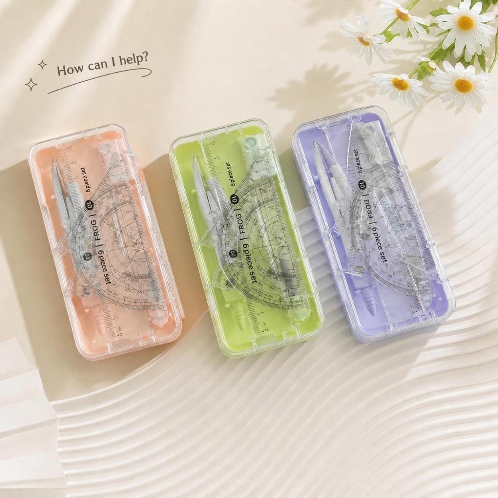 2/7個入りポータブルチューリップ型学生用コンパスセット、ク - Compass Geometry Set のレビューと価格