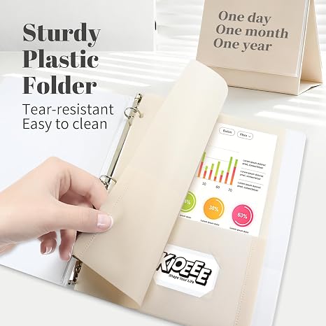 ポケット付きプラスチックフォルダー7個パック、3リングバイン - Paper Punch 3 Hole のレビューと価格